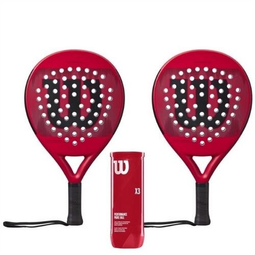 Wilson Pakketilbud (Wilson Pro Staff Team Padel Rød + Wilson Padel X3)